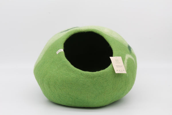 Katzenhöhle aus Filz hellgrün